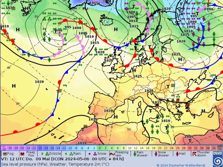 Wetter Donnerstag, 9. Mai
